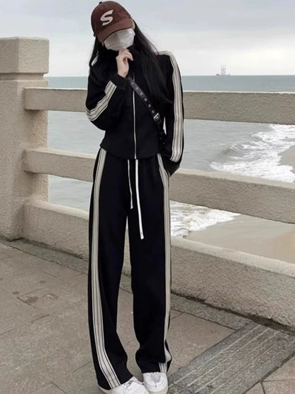 Running Outfit Women – Casual Open Cardigan 2-Piece Set