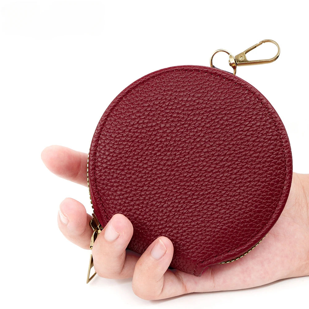 Cute Circular Zipper Coin Purse – Student Card Holder & Key Pouch