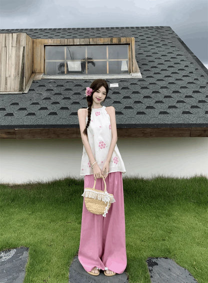 Women’s Stylish Two-Piece – Printed Sleeveless Top & Pants