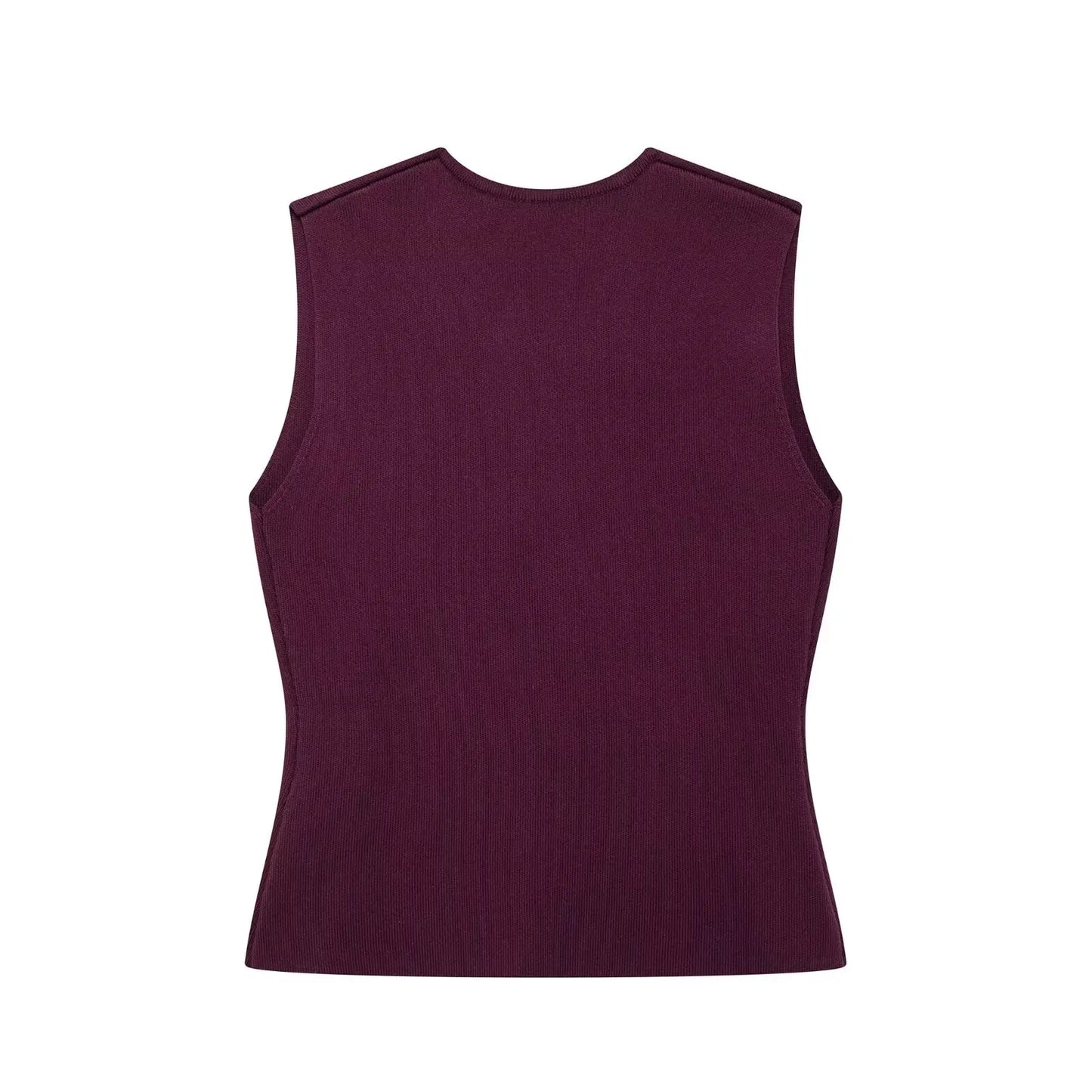 Wine Red Knitted Vest & High Waist Long Skirt – TRAFZA 2025 Women’s Set
