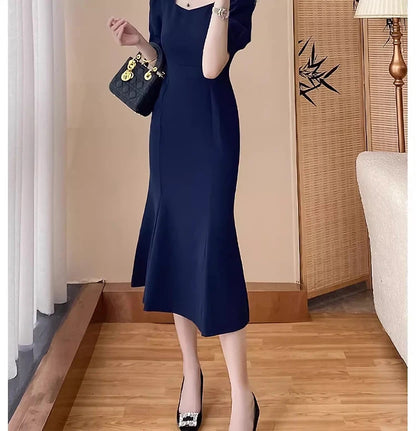Women’s Stylish Summer Dress – High Waist Slimming Korean Dress