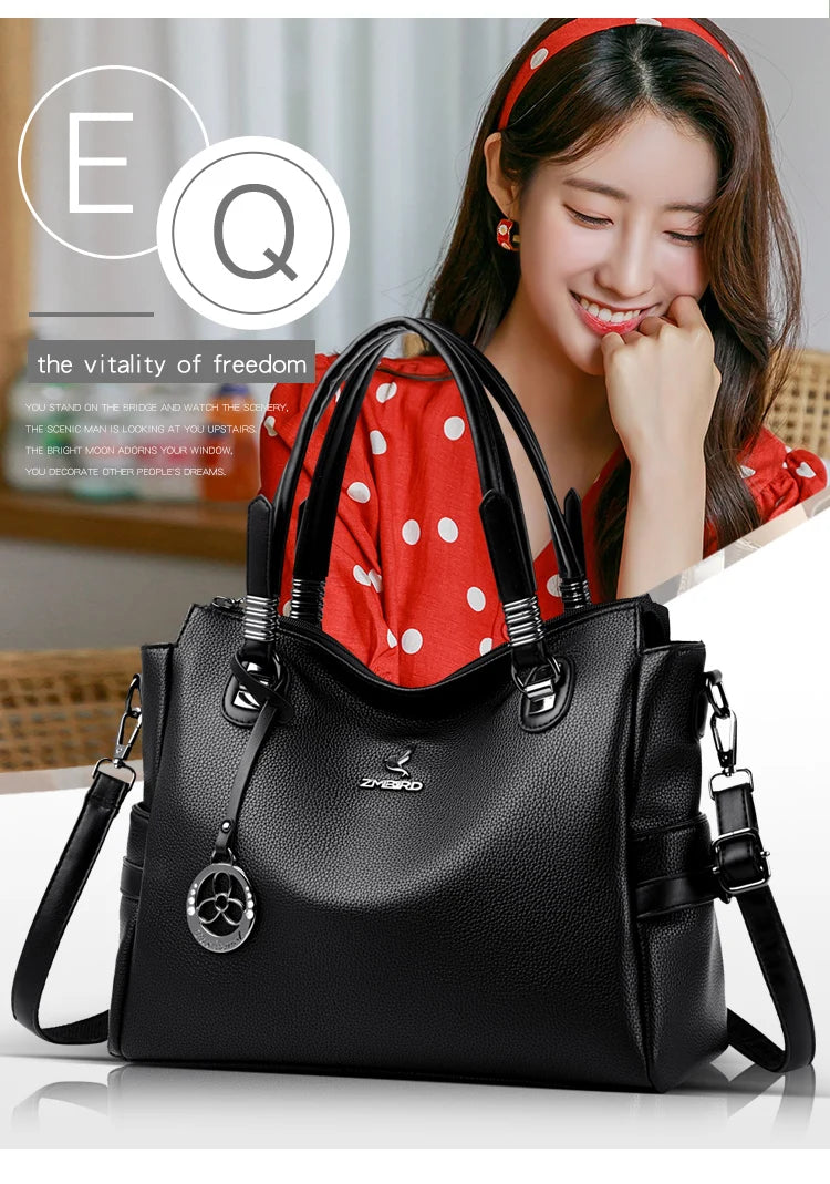 High-Quality Leather Handbag – Soft Shoulder Bag for Women