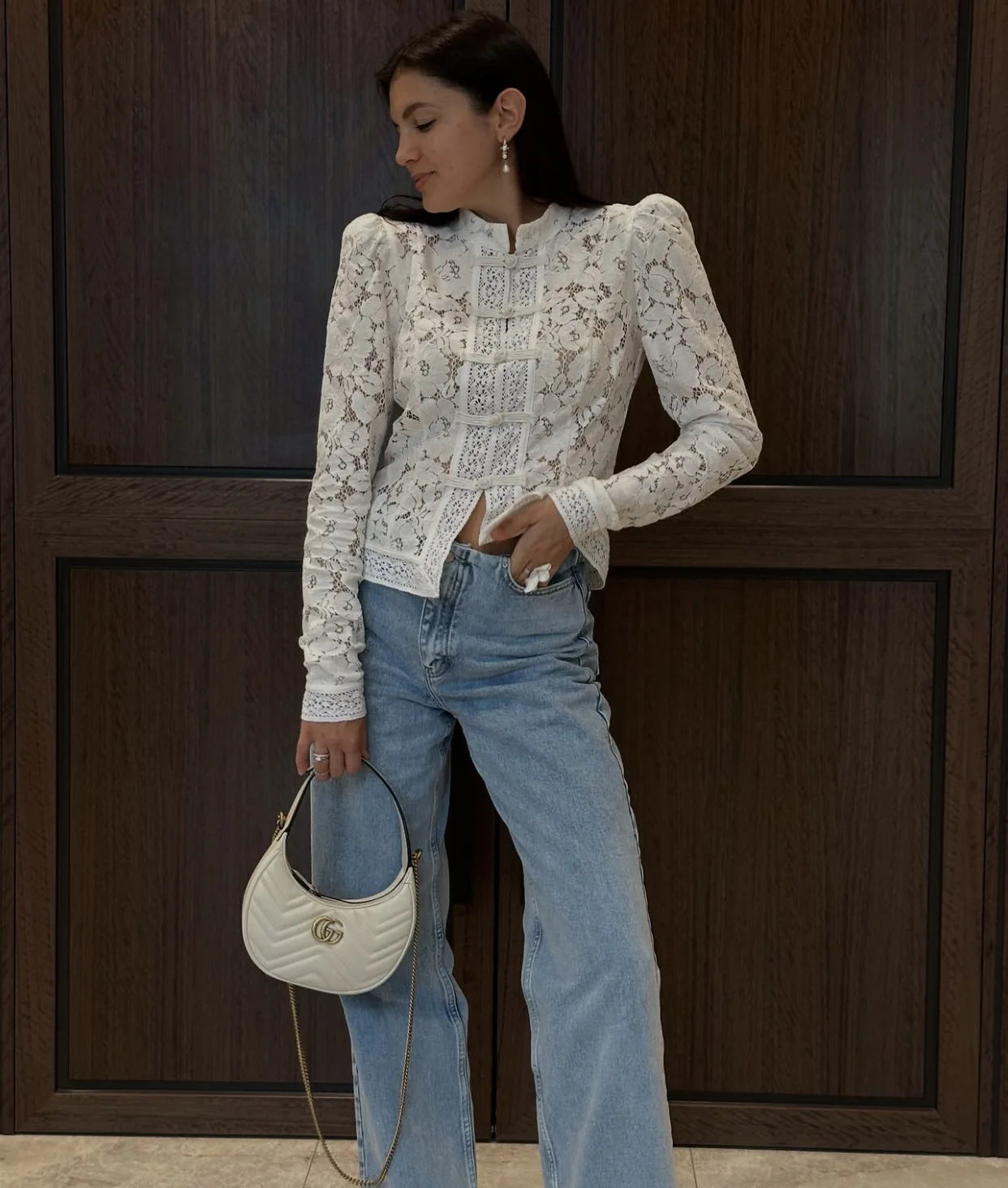 Fashion Commute Top – Hollow Out Lace See-Through Shirt
