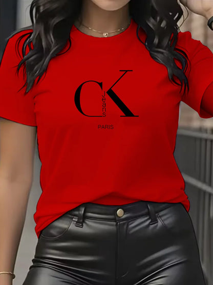 Chic & Casual – Women’s Luxury Cartoon Crew Neck Tee