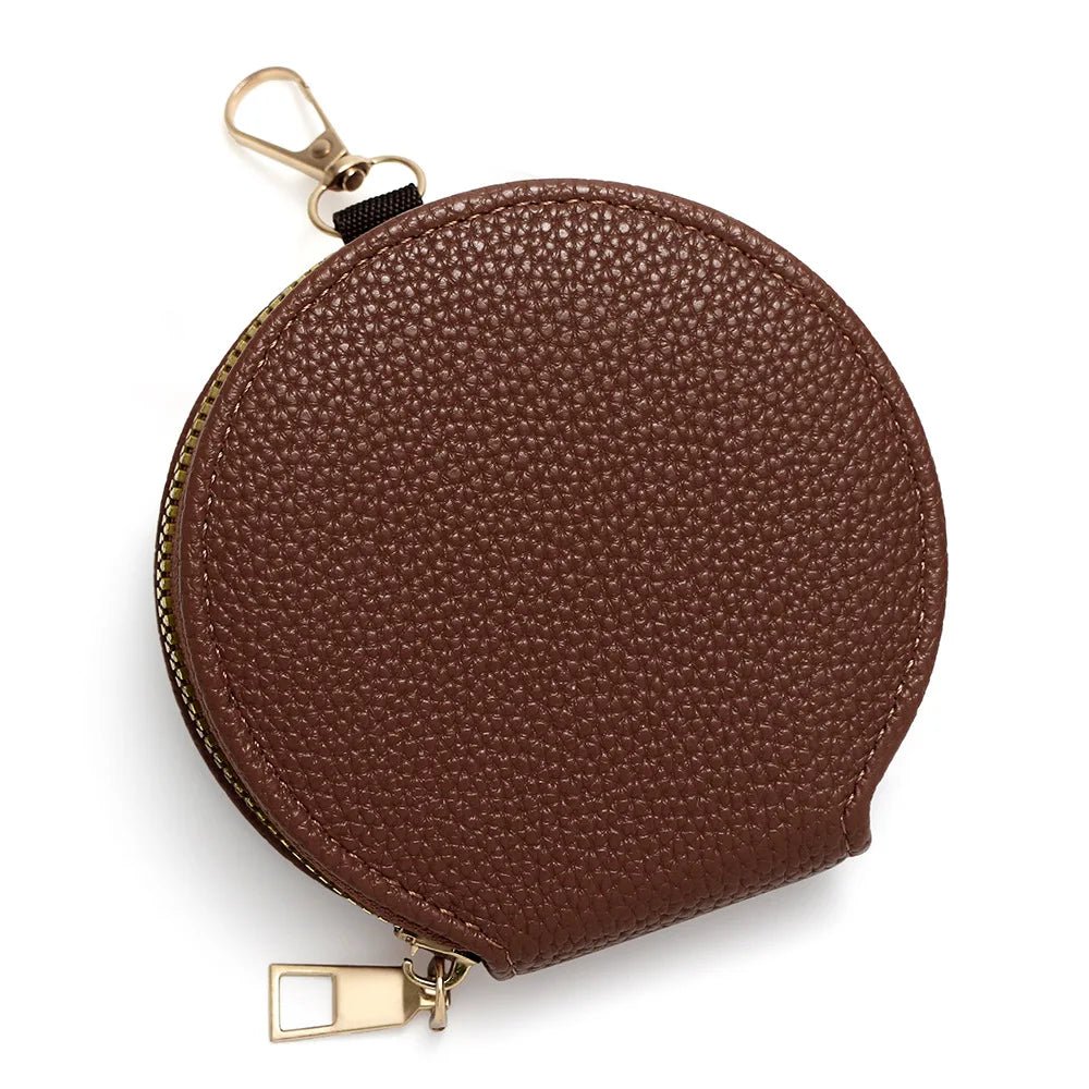 Cute Circular Zipper Coin Purse – Student Card Holder & Key Pouch