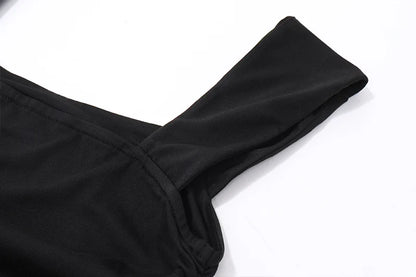 Casual Elegant Summer Dress – High-Waist Solid Ruched Maxi Dress