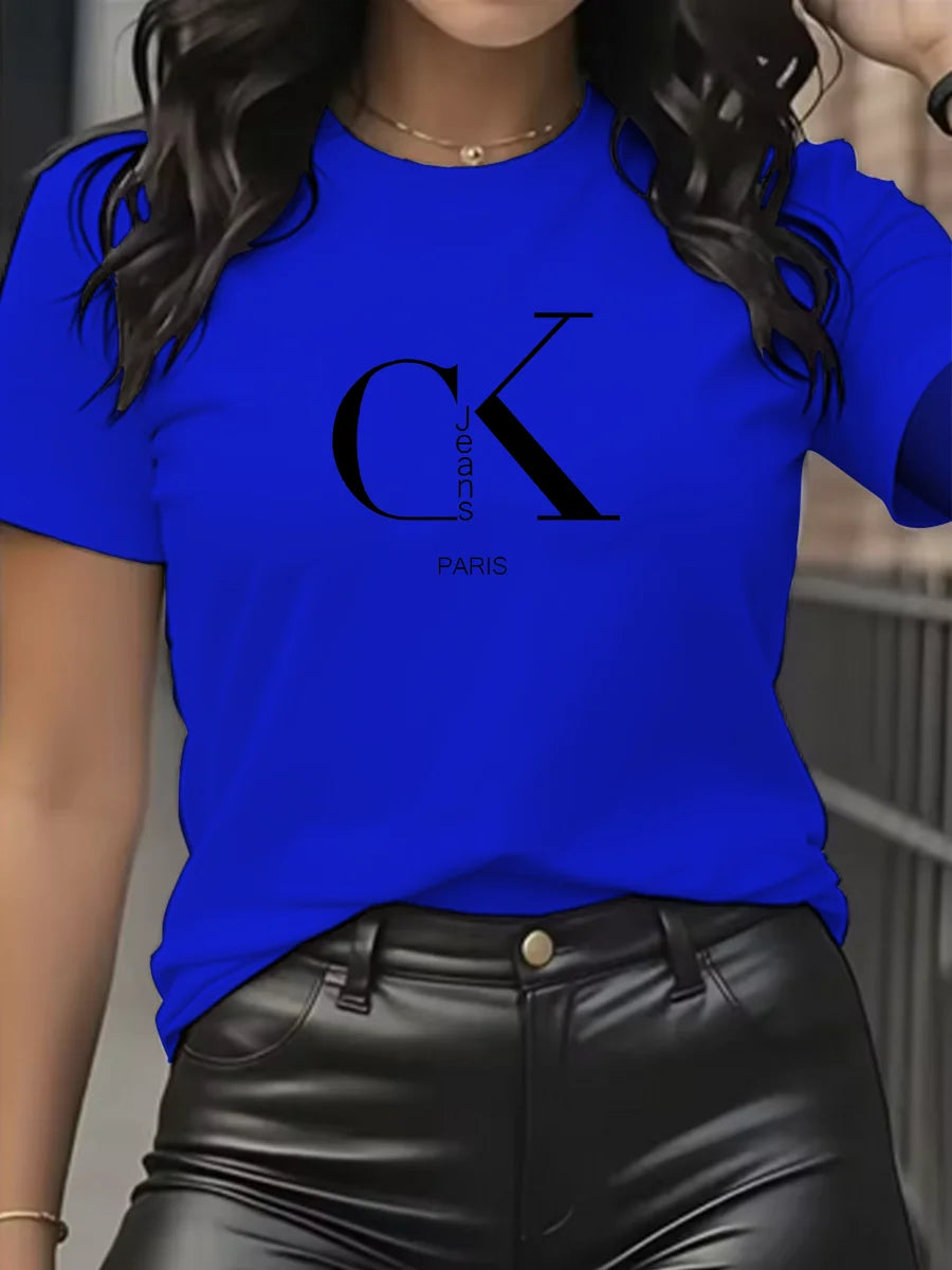 Chic & Casual – Women’s Luxury Cartoon Crew Neck Tee
