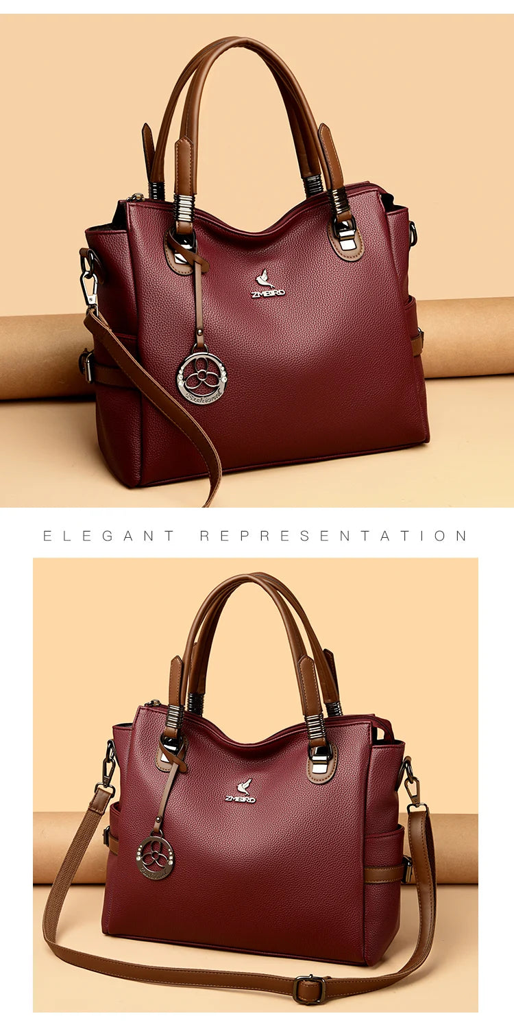 High-Quality Leather Handbag – Soft Shoulder Bag for Women