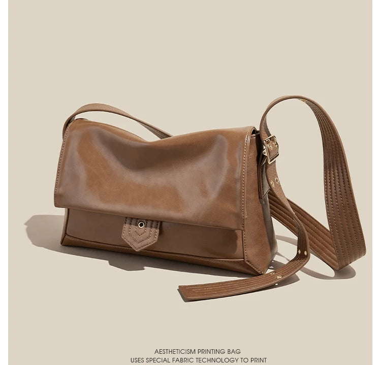 Autumn Winter Women’s Tote Bag – FOXER Simple Split Leather Crossbody Bag