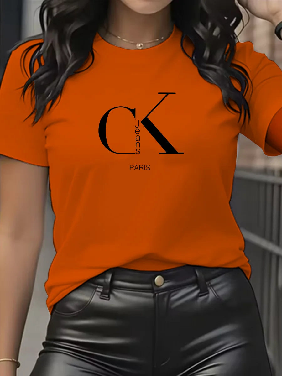 Chic & Casual – Women’s Luxury Cartoon Crew Neck Tee