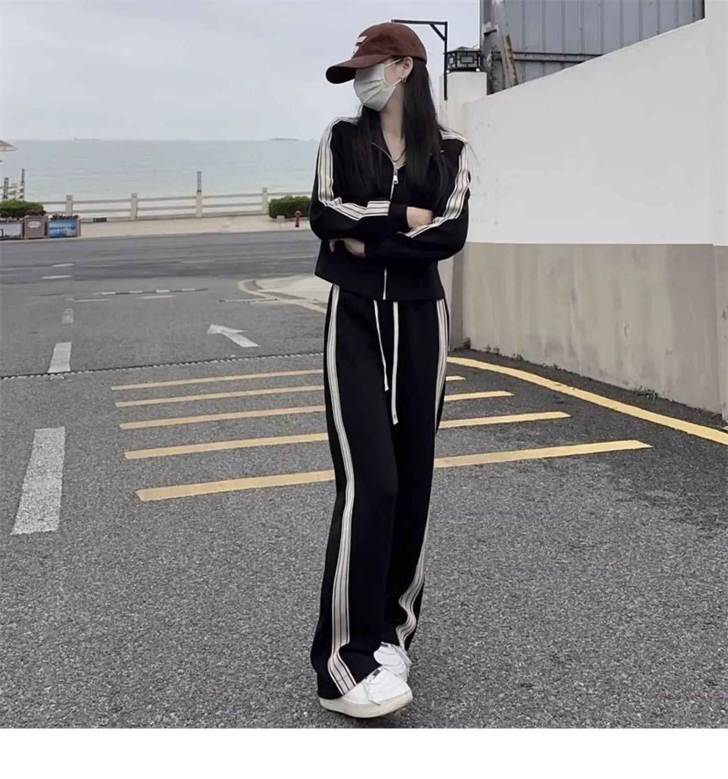 Running Outfit Women – Casual Open Cardigan 2-Piece Set