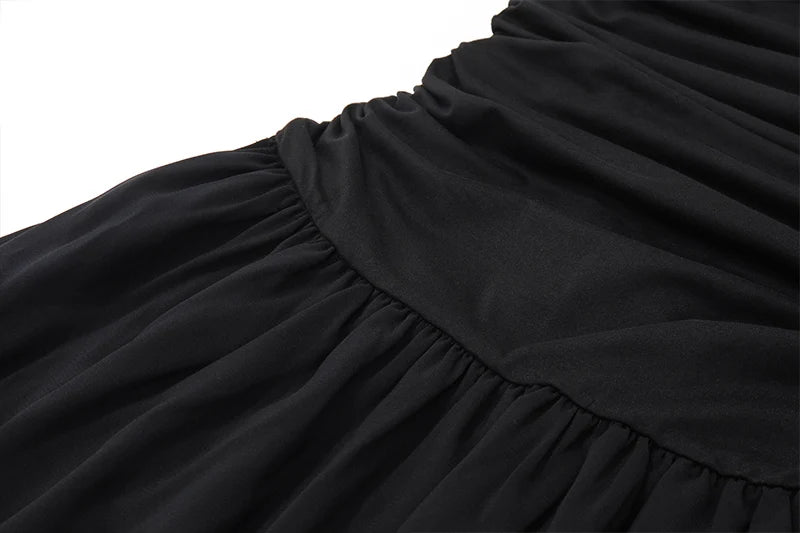 Casual Elegant Summer Dress – High-Waist Solid Ruched Maxi Dress