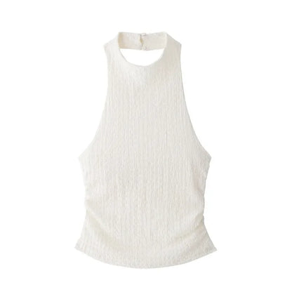 Casual Chic Two-Piece – Halter Top & Straight Pants for Women