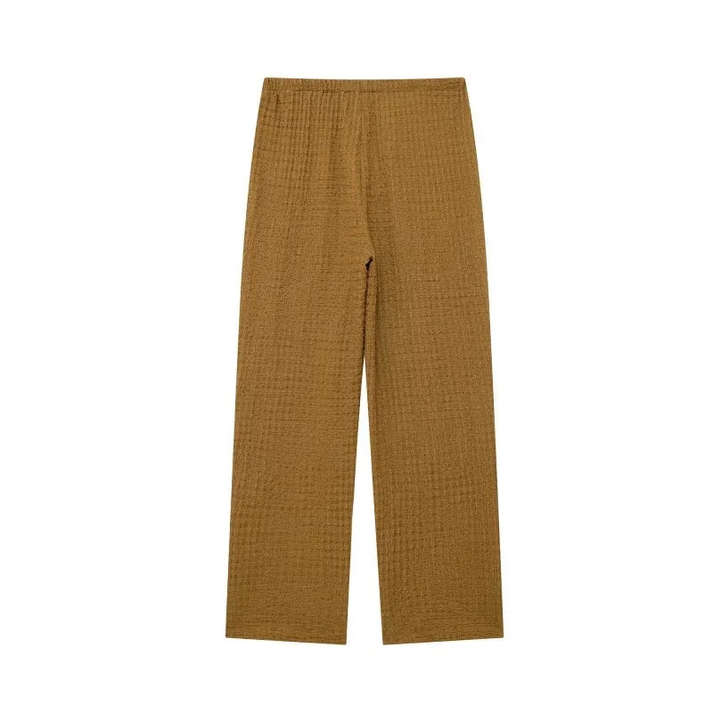 Casual Chic Two-Piece – Halter Top & Straight Pants for Women