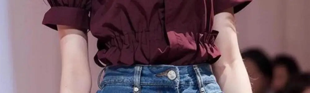 Chic & Trendy – Women’s Wine Red French Design Top
