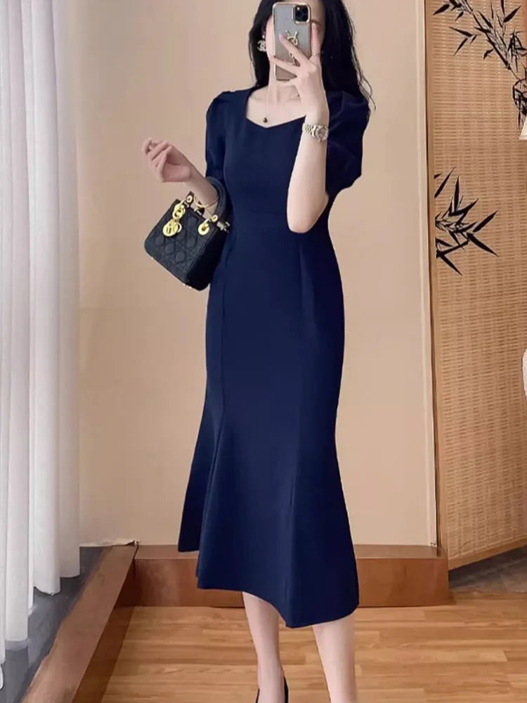 Women’s Stylish Summer Dress – High Waist Slimming Korean Dress