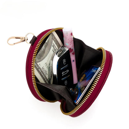 Cute Circular Zipper Coin Purse – Student Card Holder & Key Pouch