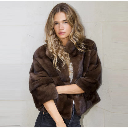 Brown Real Fur Coat – 6-Way Convertible Multi-Length Women’s Overcoat