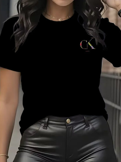 Chic & Casual – Women’s Luxury Cartoon Crew Neck Tee