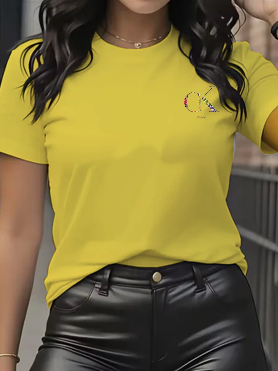 Chic & Casual – Women’s Luxury Cartoon Crew Neck Tee