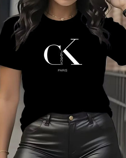 Chic & Casual – Women’s Luxury Cartoon Crew Neck Tee