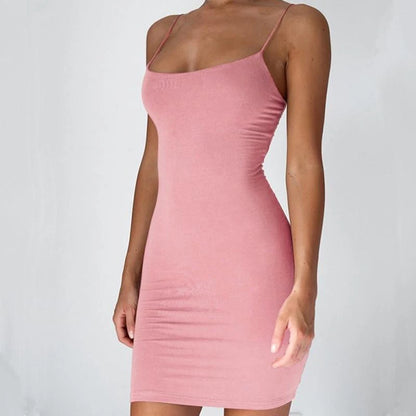 Turn Heads – Solid Black & White Mini Camisole Dress