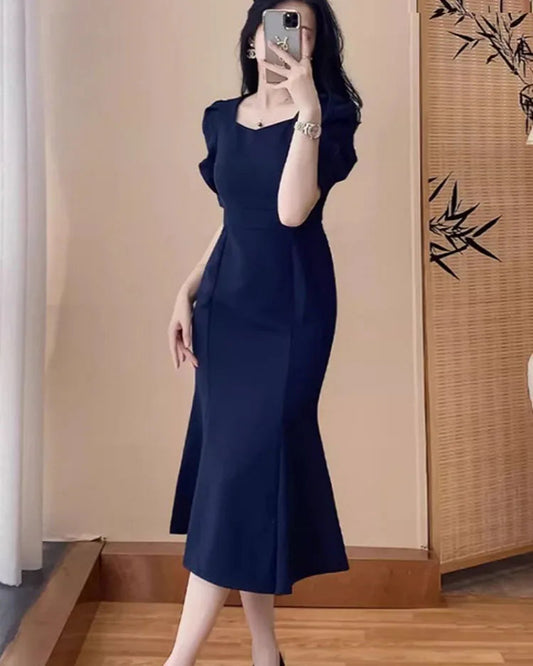Women’s Stylish Summer Dress – High Waist Slimming Korean Dress