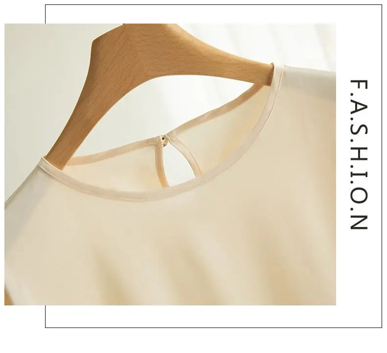 Elegant & Lightweight – Women’s Satin Silk Half-Sleeve Tee 2025