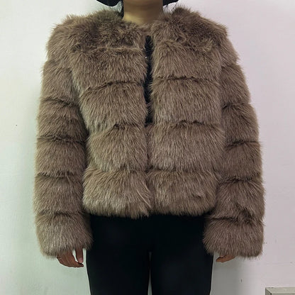 Fashion & Warm – Thick Faux Fur Coat Women’s Winter Wear