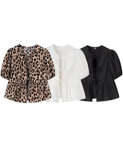 Wild & Chic – Leopard Print Puff Sleeve Crop Top 2025