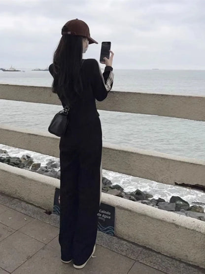 Running Outfit Women – Casual Open Cardigan 2-Piece Set