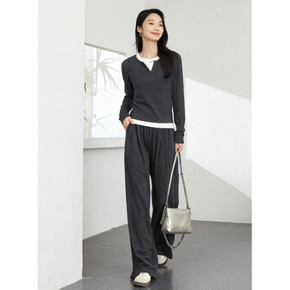 Casual Women’s Tracksuit – VIMLY Two-Piece with Loose Fit Pants