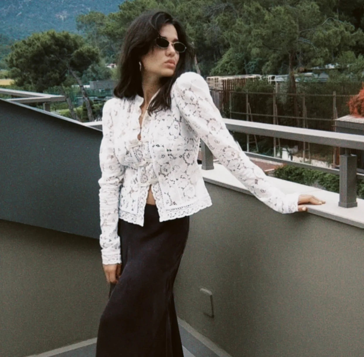 Fashion Commute Top – Hollow Out Lace See-Through Shirt