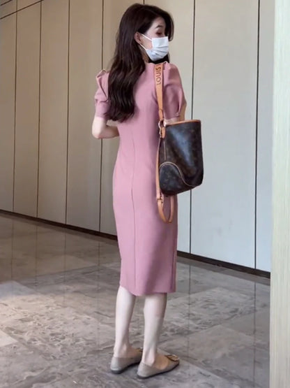 Street Style Summer Dress – Slimming Split Skirt High Waist Midi