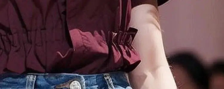 Chic & Trendy – Women’s Wine Red French Design Top