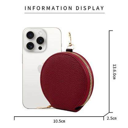 Cute Circular Zipper Coin Purse – Student Card Holder & Key Pouch