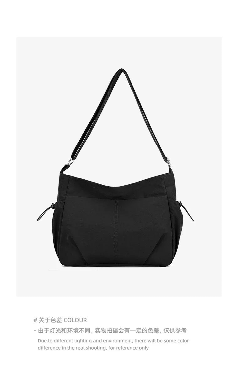 Lightweight Ladies Shoulder Bag – Solid Color Waterproof Crossbody Bag