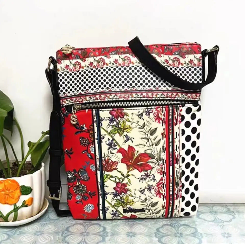 Fashion Embroidery Crossbody Bag – Women’s Single Shoulder Large Tote