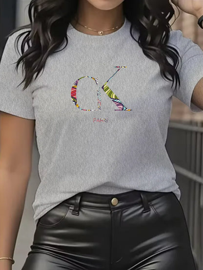Chic & Casual – Women’s Luxury Cartoon Crew Neck Tee