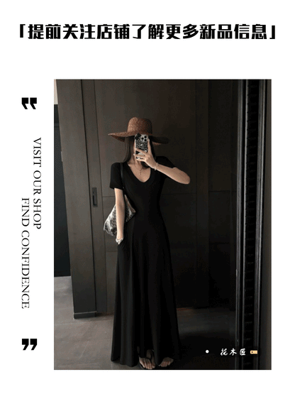 Women’s Stylish Summer Dress – Color A-Line Waist-Cinching Dress