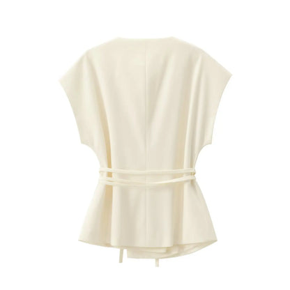 2025 Spring Summer 2-Piece Commuter Suit – Women’s Sleeveless Top & Pants