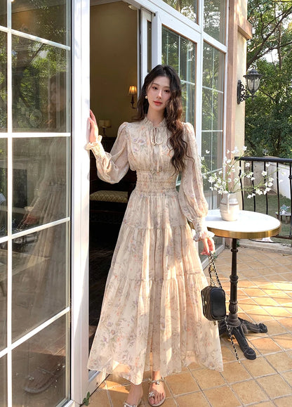 Trendy Women’s Beach Dress – Bohemian Long Sleeve Chiffon Dress