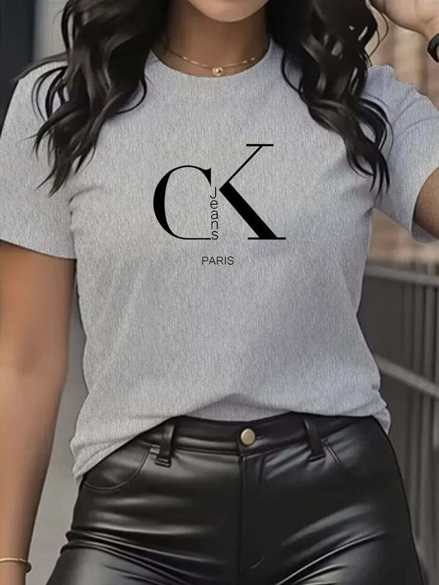 Chic & Casual – Women’s Luxury Cartoon Crew Neck Tee