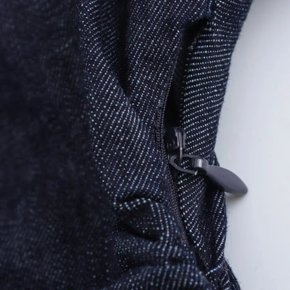 Fashionable Women’s Midi Dress – Lapel Denim Slim Waist Dress