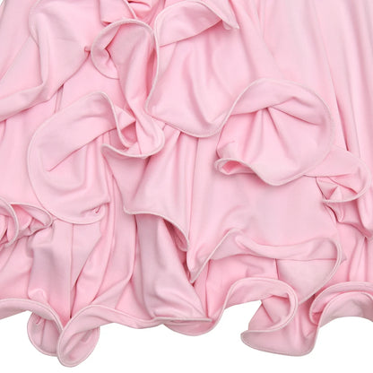 Absobe Ruffle Mini Dress - V-Neck A-Line Bodycon with Asymmetrical Buttons