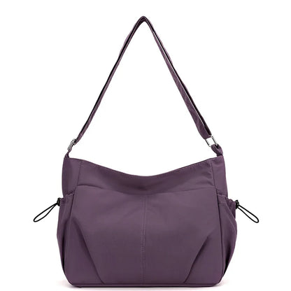 Lightweight Ladies Shoulder Bag – Solid Color Waterproof Crossbody Bag