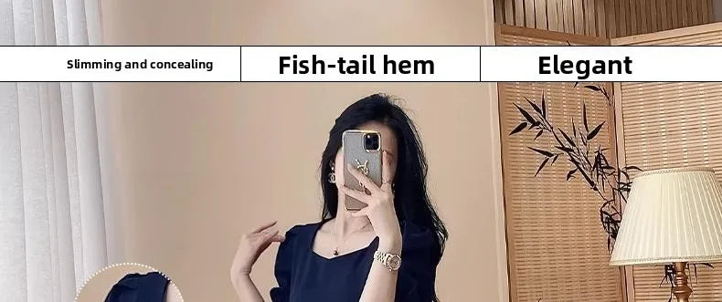 Women’s Stylish Summer Dress – High Waist Slimming Korean Dress