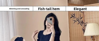 Women’s Stylish Summer Dress – High Waist Slimming Korean Dress