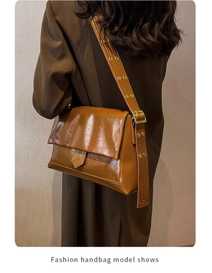 Autumn Winter Women’s Tote Bag – FOXER Simple Split Leather Crossbody Bag