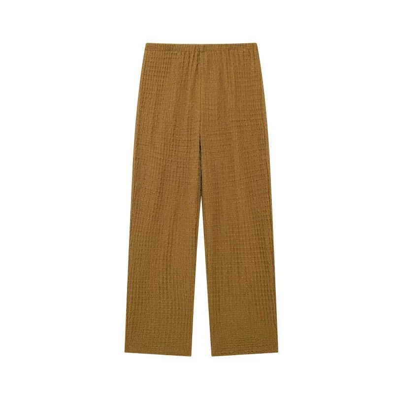 Casual Chic Two-Piece – Halter Top & Straight Pants for Women